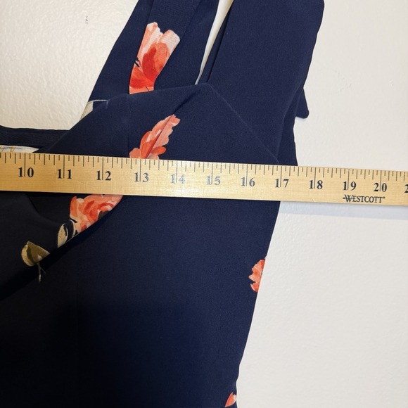 ASHLEY GRAHAM Beyond Cold Shoulder Navy Blue Floral Sheath Dress Size 10 - Picture 2 of 9
